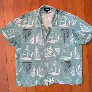 Bonobos Men's Sailboat Print Casual Shirt - Teal